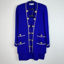 St John Collection Jacket Skirt Set Womens 8 Small Santana Knit Career Suit Set