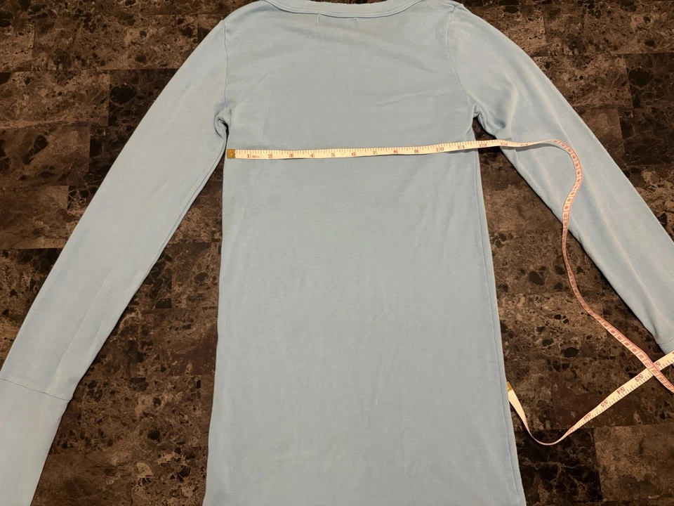 Michael Stars The Original Tee Long Sleeve Top Baby Blue One Size Fits Most - Image 4 of 4