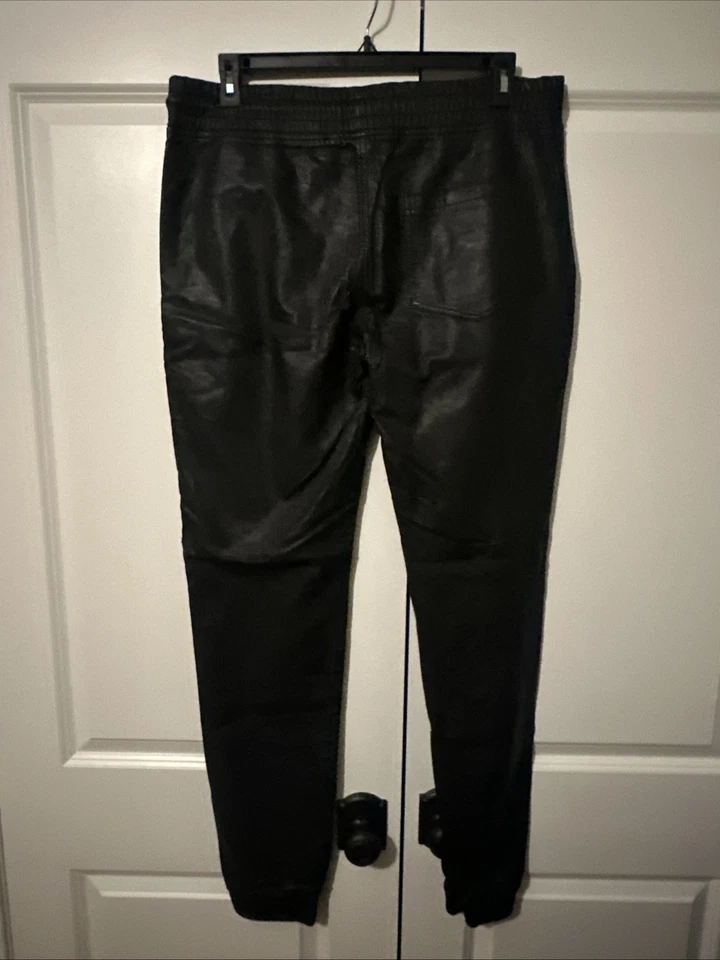 烟腰裤黑色紧身慢跑裤,嘻哈街垃圾褶,XL 码!! — 第 2/4 张图片