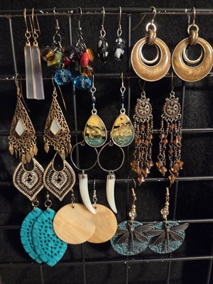 Vintage To Now Quality Higher End Earrings Lot pierced Dangles 12 pair Mixed