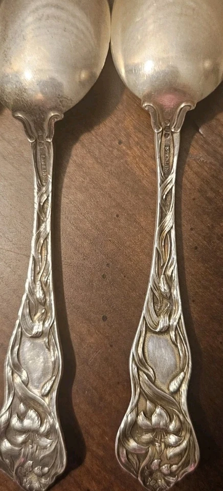 ANTIGUO JUEGO DE CUCHARAS DE PLATA ESTERLINA WATSON LILY 1902 132 gramos Foto 3 de 4