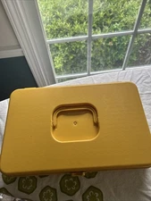 Wilson Mfg Vintage 80's  Hard Plastic Sewing Box with Thread Some New/ Vintage