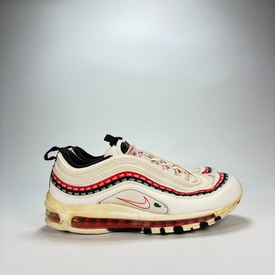 Nike Air Max 97 Script Swoosh White Black Red Running Shoes CK9397-100 Mens 9.5