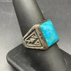 Vintage Bell Trading Post Sterling Silver Turquoise Ring Size 9 Southwestern 7g