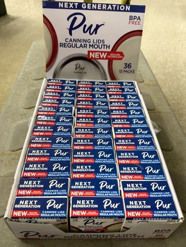 CASE OF 36 PACKAGES - PUR Regular Mouth Canning Lids (12 Pack Lids)