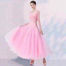 Ballroom Dance Dress Women Performance Lace Clothes Big Swing Costumes