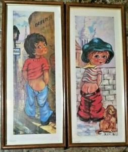 2 Big Eyed Boys Kitsch Canvas Prints 1 By Yvo Titi Parisien Urinating On Ebay 2 Big Eyed Boys Kitsch Canvas Prints 1 By Yvo Titi Parisien Urinating On Ebay