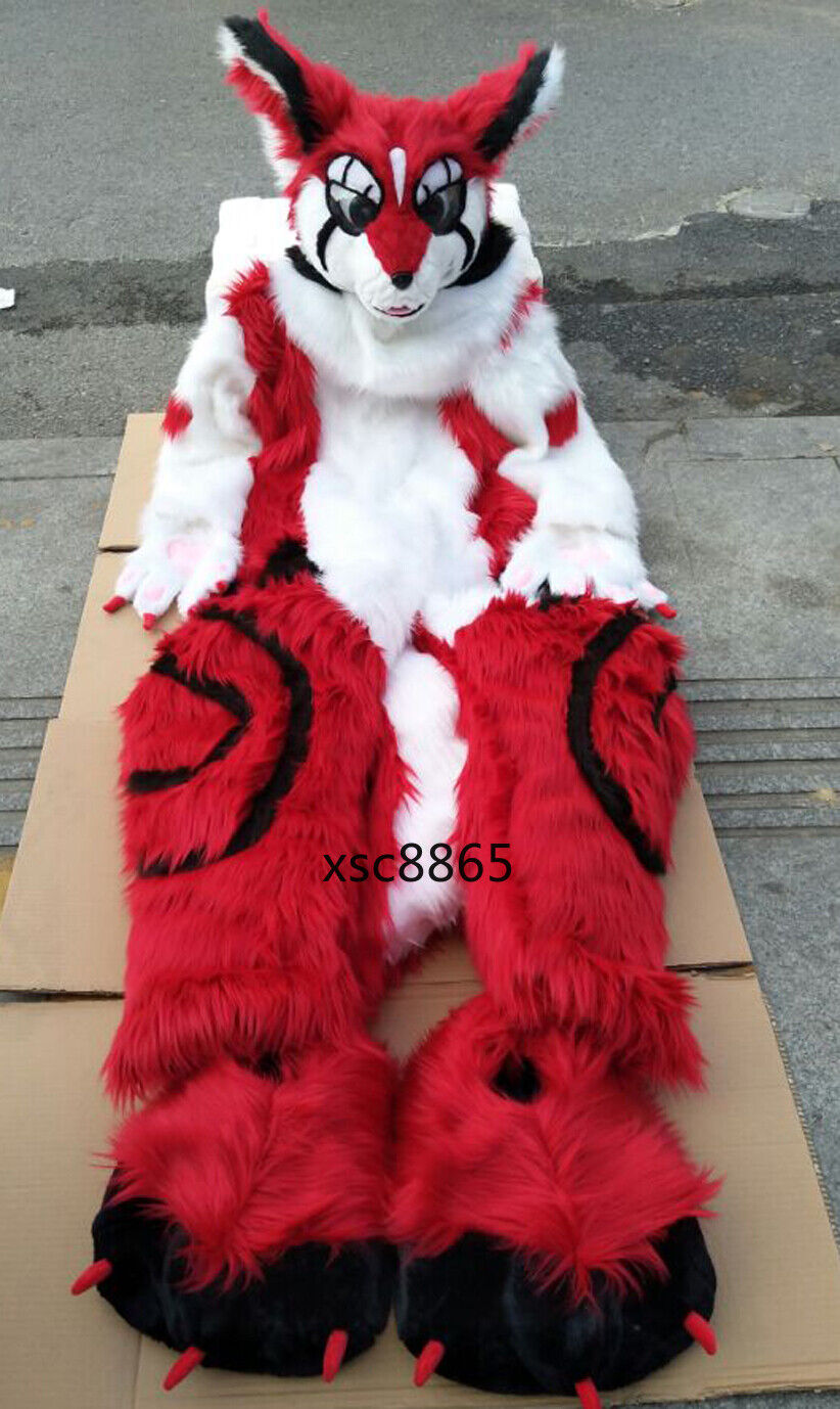 Long Super sale period limited Our shop OFFers the best service Fur Husky Dog Fox Mascot Fursuit Halloween Suit Costume Cos