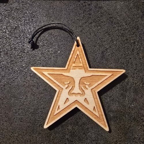 Star Ornament Shepard Fairey Sticker Obey Giant Holiday Christmas 2015 Wood - Picture 4 of 7