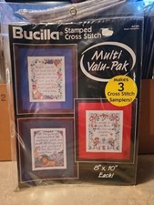 Bucilla Set of 3 Grace Samplers 8" x 10" Each Stamped Cross Stitch Kit-No Floss