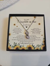 To My DAUGHTER-IN-LAW INFINITY NECKLACE, Gift For Daughter In Law NIB ADORABLE🥰