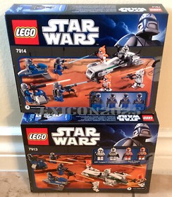 2010 Star Wars Clone Lego 7913 Trooper & 7914 Mandalorian  Battle Pack RETIRED