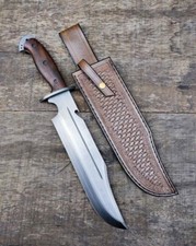 Rare 17" Custom Handmade D2-Tool Steel HUNTING Bowie Knife leather