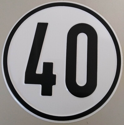 Geschwindigkeitsschild 40 km/h - 40 kmh Schild aus Alu  für Traktor, Anhänger  