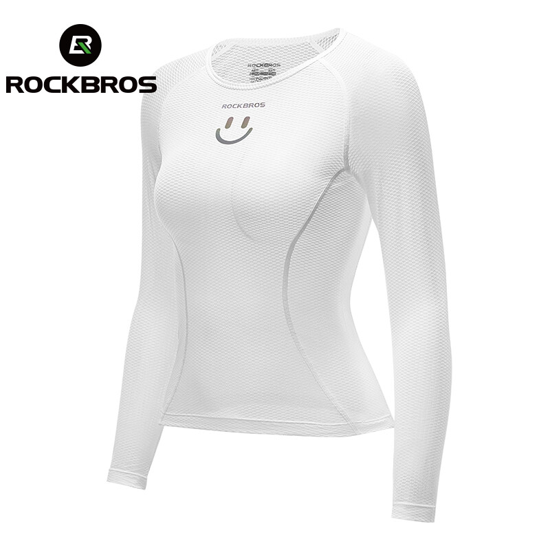 ROCKBROS Women's Cycling Jersey Long Sleeve - Breathable Bike Shirt With 3 Back Pockets & Reflective Strip