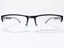 NEW Armani Exchange AX1026 6088 Mens Gunmetal Half Rim Eyeglasses Frames 54/18