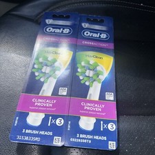 🔥NEW Oral-B CrossAction Toothbrush Replacement Heads 2 PACK x 3=6 Heads🔥