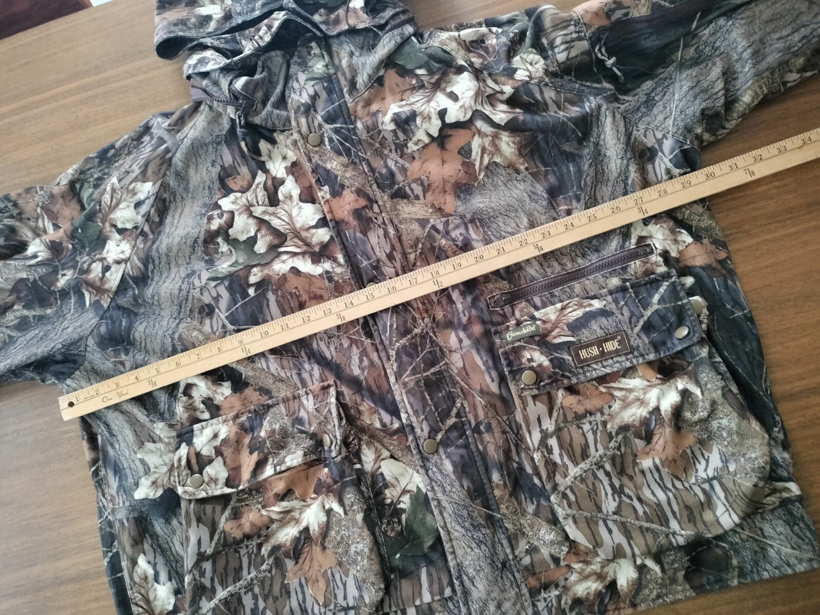 Gamehide Hunting Jacket W/Hood Lost Camo Hush Hide Soft Silent Fabric Size 2XL eBay