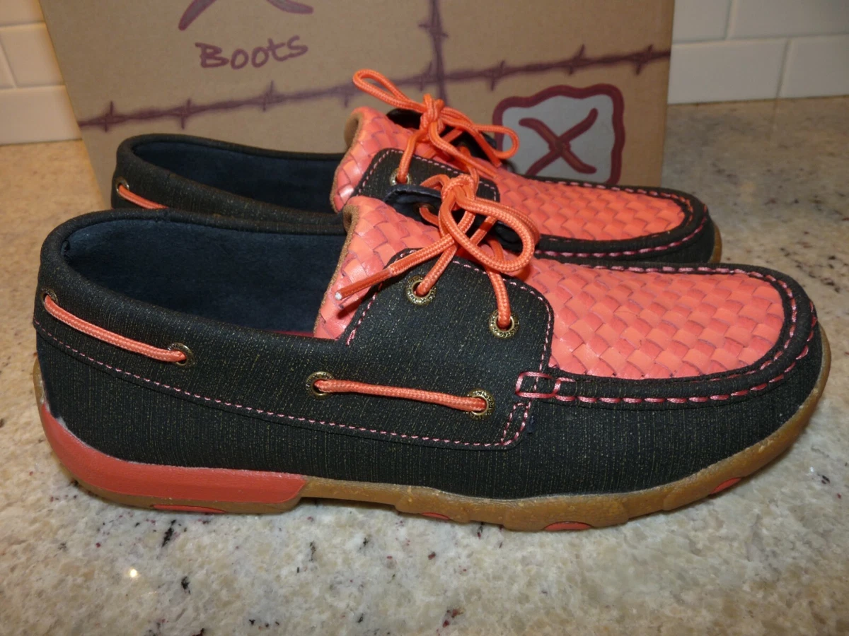 Twisted X Shoes Womens Basketweave 10 M Coral WDM0141 New in Box