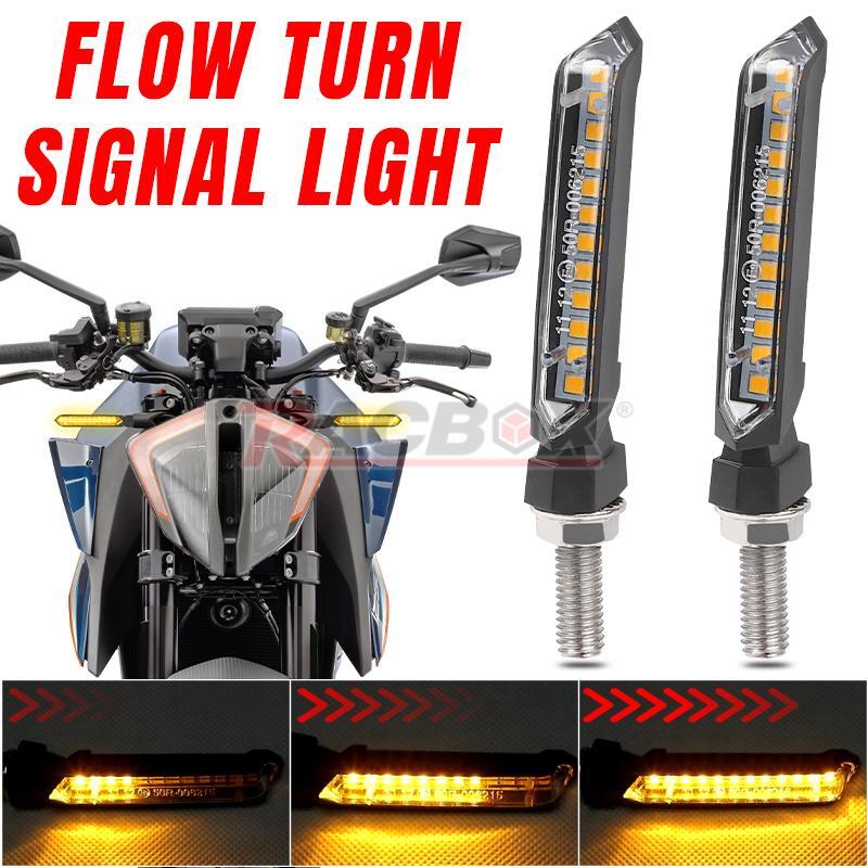 4pcs Motorcycle LED Turn Signals Amber Light Flowing For Kawasaki