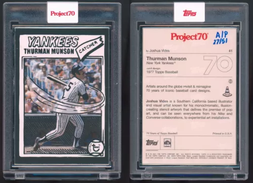 Topps Project 70 Artist Proof Thurman Munson by Joshua Vides /51 Card #41