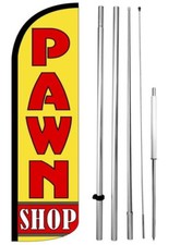PAWN SHOP Windless Swooper Feather Flag 15 ft Tall Pole Kit Banner Sign yz-h