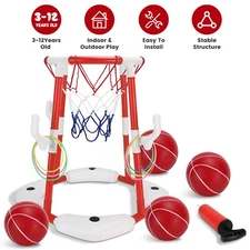 Summer Pool Basketball Hoop Toy Swimming Pool Basketball Water Play Poolside Toy