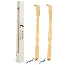 2x Rascadores de espalda de bamb con mango largo para aliviar la picaz n