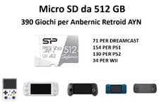 Micro SD Card 512GB 390 Games for PS1 PS2 Wii Dreamcast Retrogaming Console