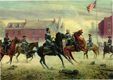 Oversized Postcard Gen. Gordon and Ewell, Gettysburg July 1, 1863