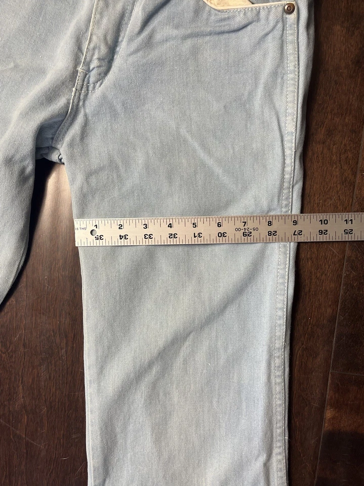 Pantalones de mezclilla vintage años 70 Sears manos fuera desgastados parte inferior campana 26x27 Foto 4 de 4