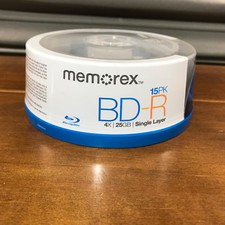 New 15 Pack Memorex 4X Blu-ray BD-R 25GB Spindle Sealed