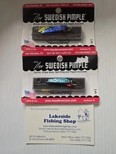 LOT OF 2 BIG BAY DE NOC SWEDISH PIMPLE 1/5 OZ JIG SZ 3 FISHING LURES 3-BLUEICE