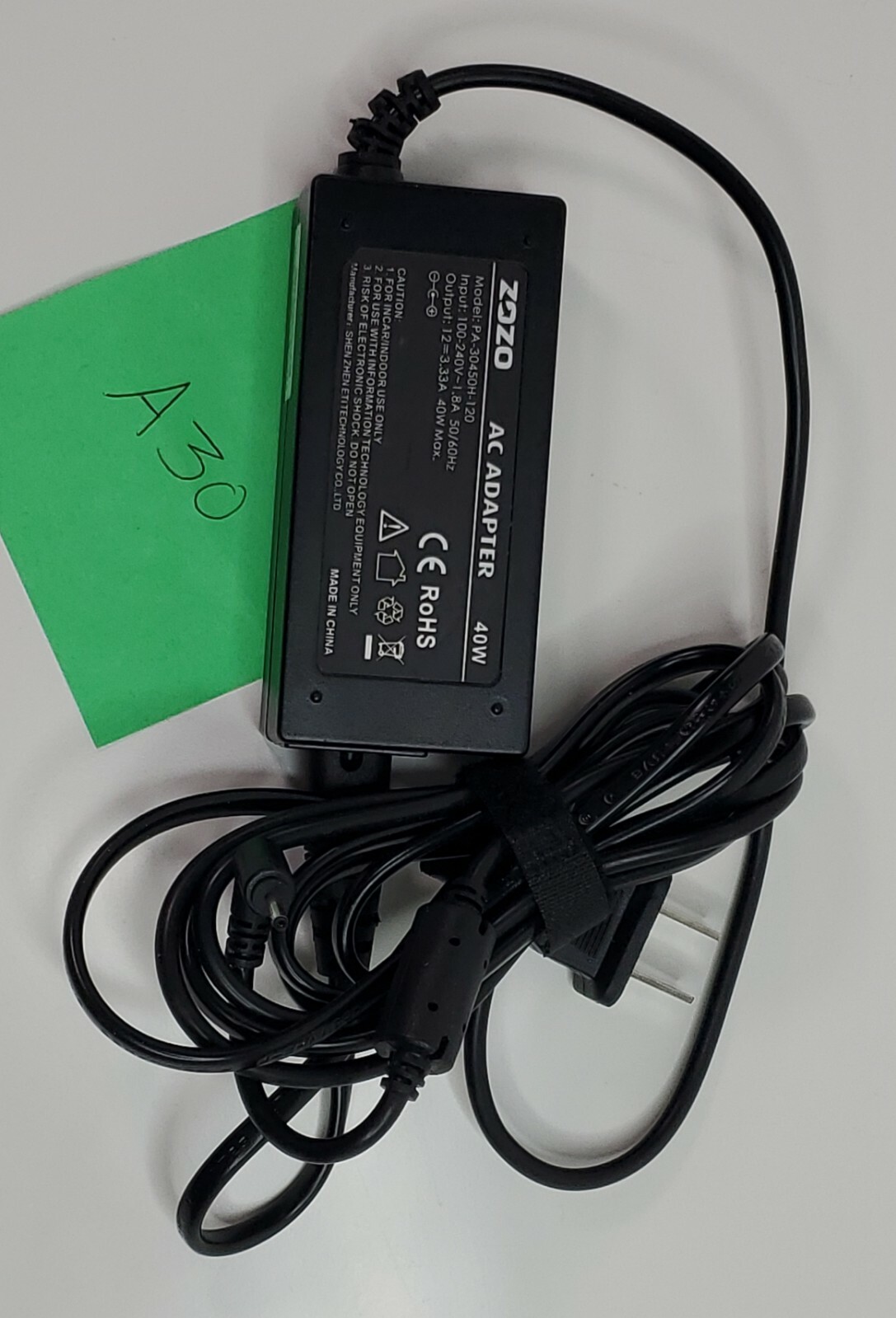 ZOZO AC Power Adapter Only 12V 3.33A PA-30450H-120 40W Replacement Cord 