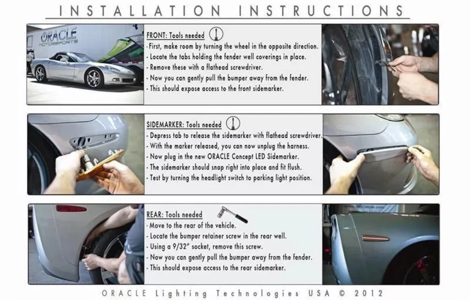 2005-2013 C6 Corvette ORACLE SMD Concept Black Ghosted LED Side Markers (Set) - Image 4 of 4