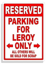 Personalized Parking Sign Wall Decal Metal Sign No Parking Customized for LEROY