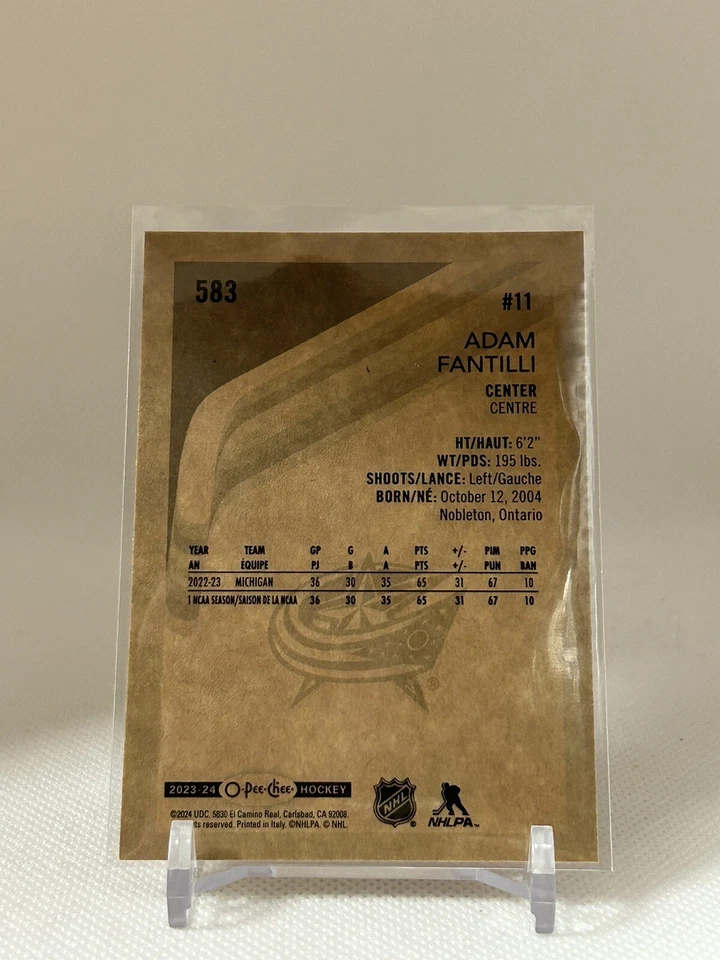 Adam Fantilli 2023-24 O-Pee-Chee Retro Marquee Rookie #583 SP RC  - Image 2 of 2