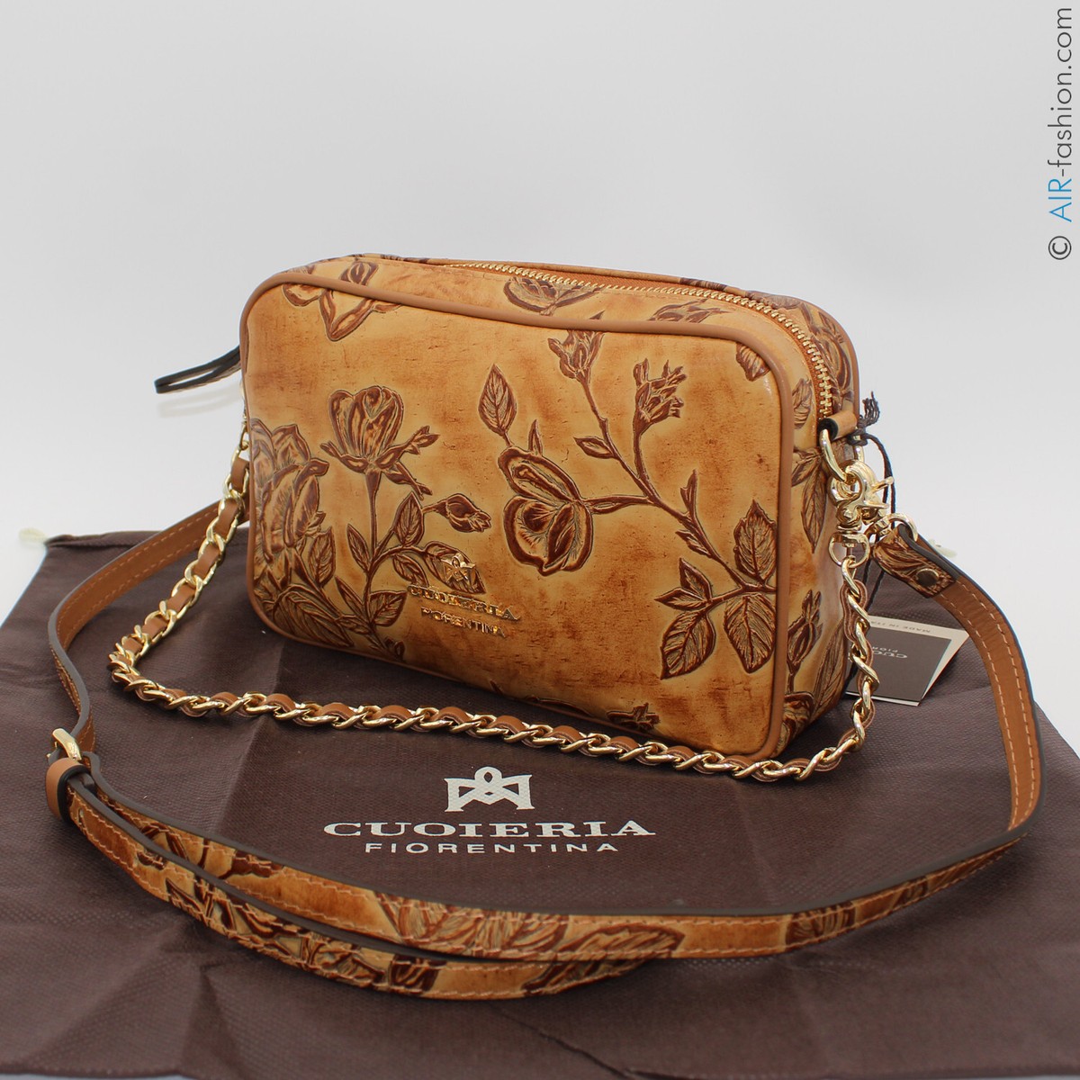 CUOIERIA FIORENTINA 本革バッグ 花柄型押し40x38cm美品 【公式通販】