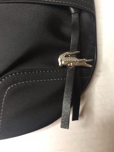 Lacoste Small Shoulder Bag Silver Hardware Metal Alligator Logo - Picture 7 of 12