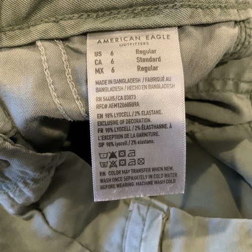 American Eagle Pants Womens 6 Green Baggy Wide Leg Cargo Stretch Utility Pocket - Picture 12 of 12