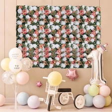 6Pcs Artificial Flower Wall Panel Flower Panel Wedding Floral Prop Wall Panel