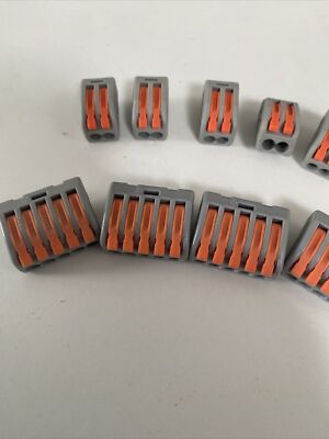 Elektrische Steckverbinder Drahtblock Hebelklemme wiederverwendbar 2 / 5 Anschlüsse Menge 10