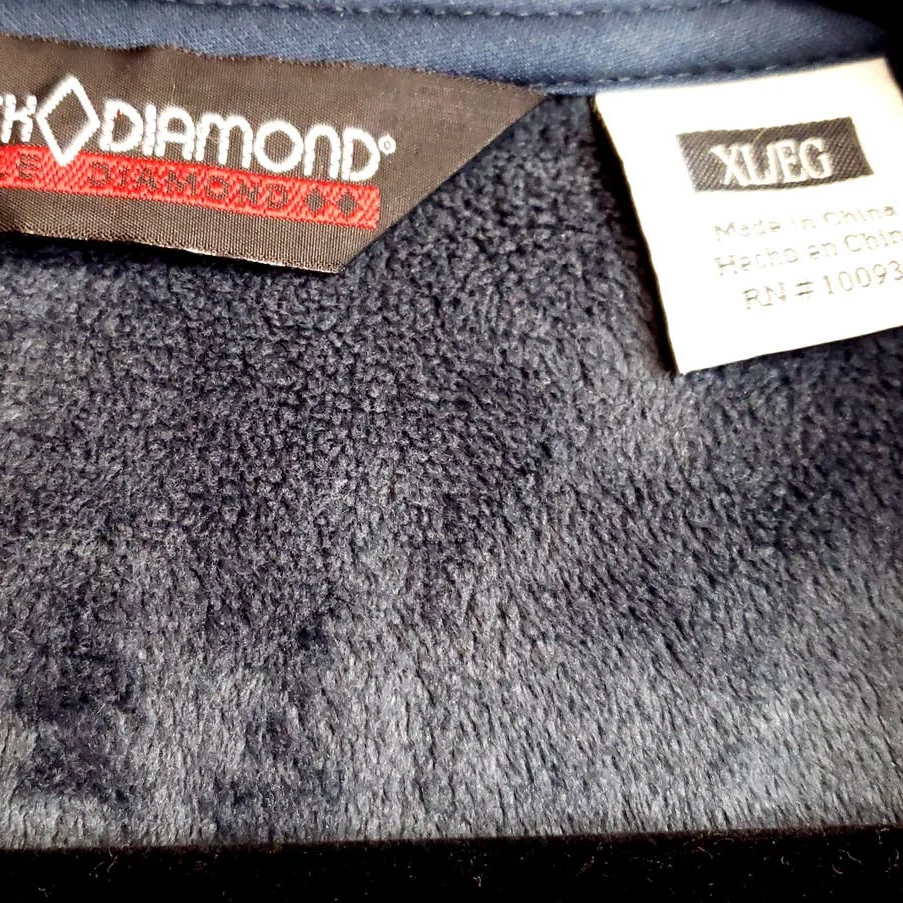 Chaqueta impermeable para hombre negra concha de diamante forrada de lana talla XL en negro/azul Foto 3 de 4