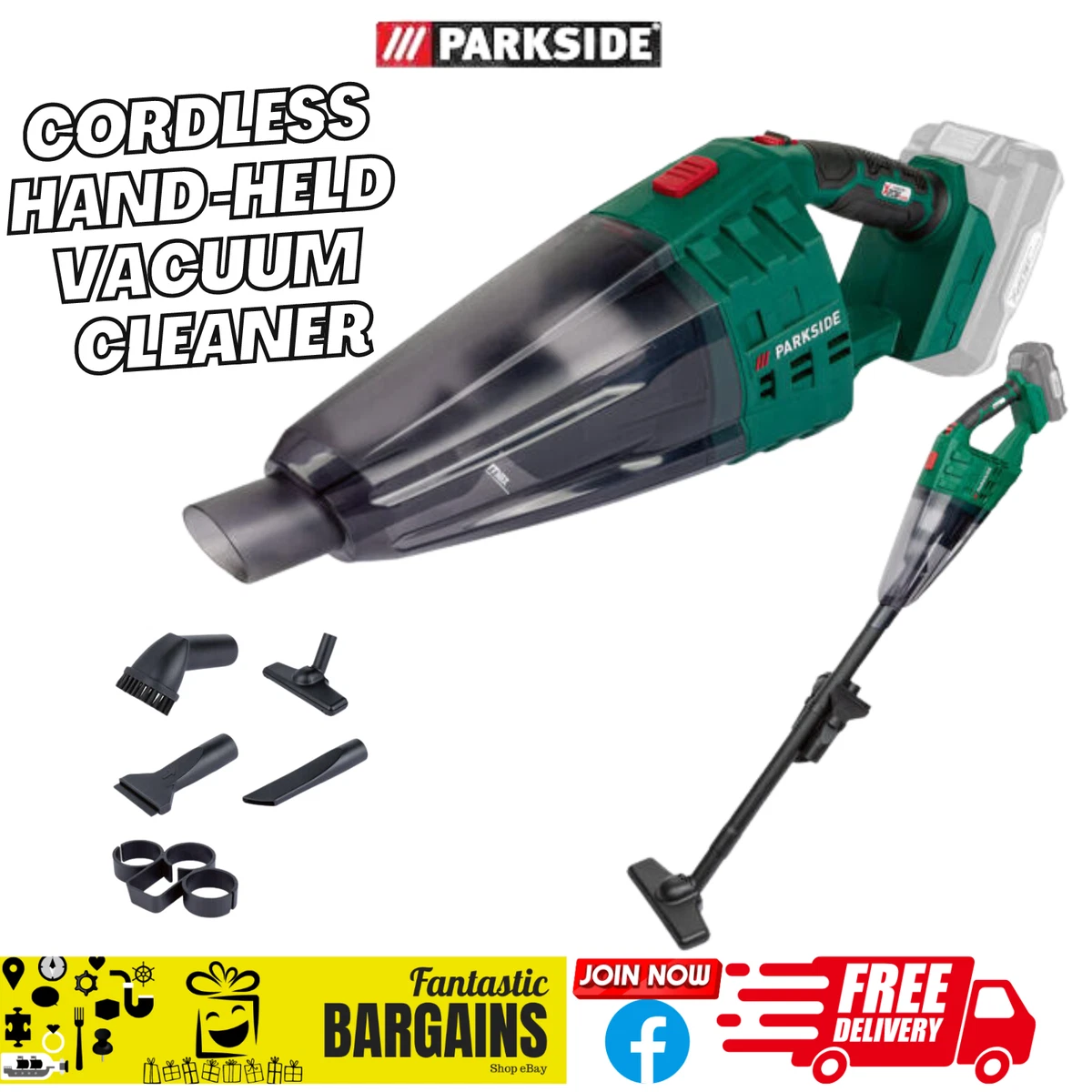 Parkside Cordless Handheld Vacuum Cleaner 20V PHSSA 20 Li, 55 OFF