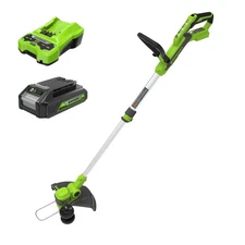 Greenworks 24V 12 inch String Trimmer Edger (2-In-1) + 2Ah USB Battery & Charger