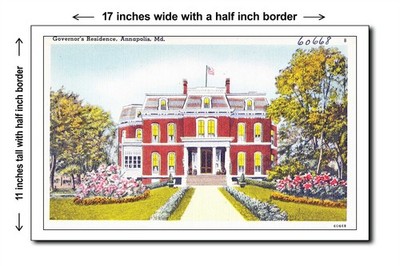 Maryland 1940s - Governor's residence, Annapolis, Md. - 11x17 Poster
