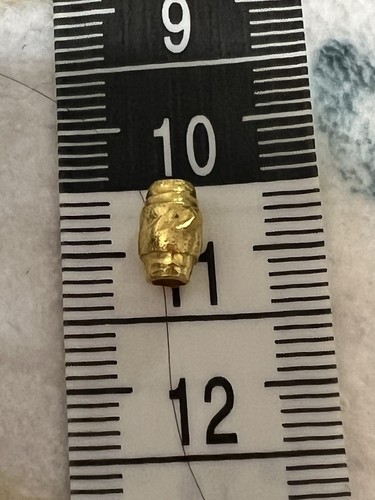 1 Pc Real 24k Yellow Gold Bead DIY Jewelry Accessories Carved Beads - Picture 3 of 4