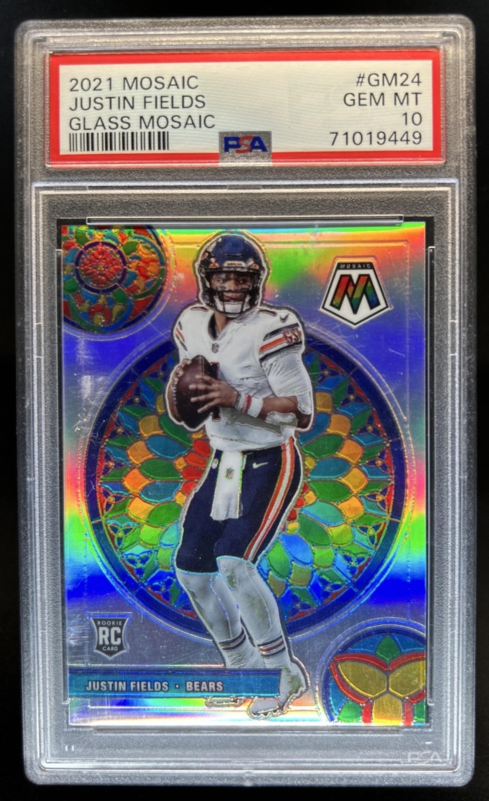 Justin Fields Panini Mosaic Glass Mosaic #GM24 Base