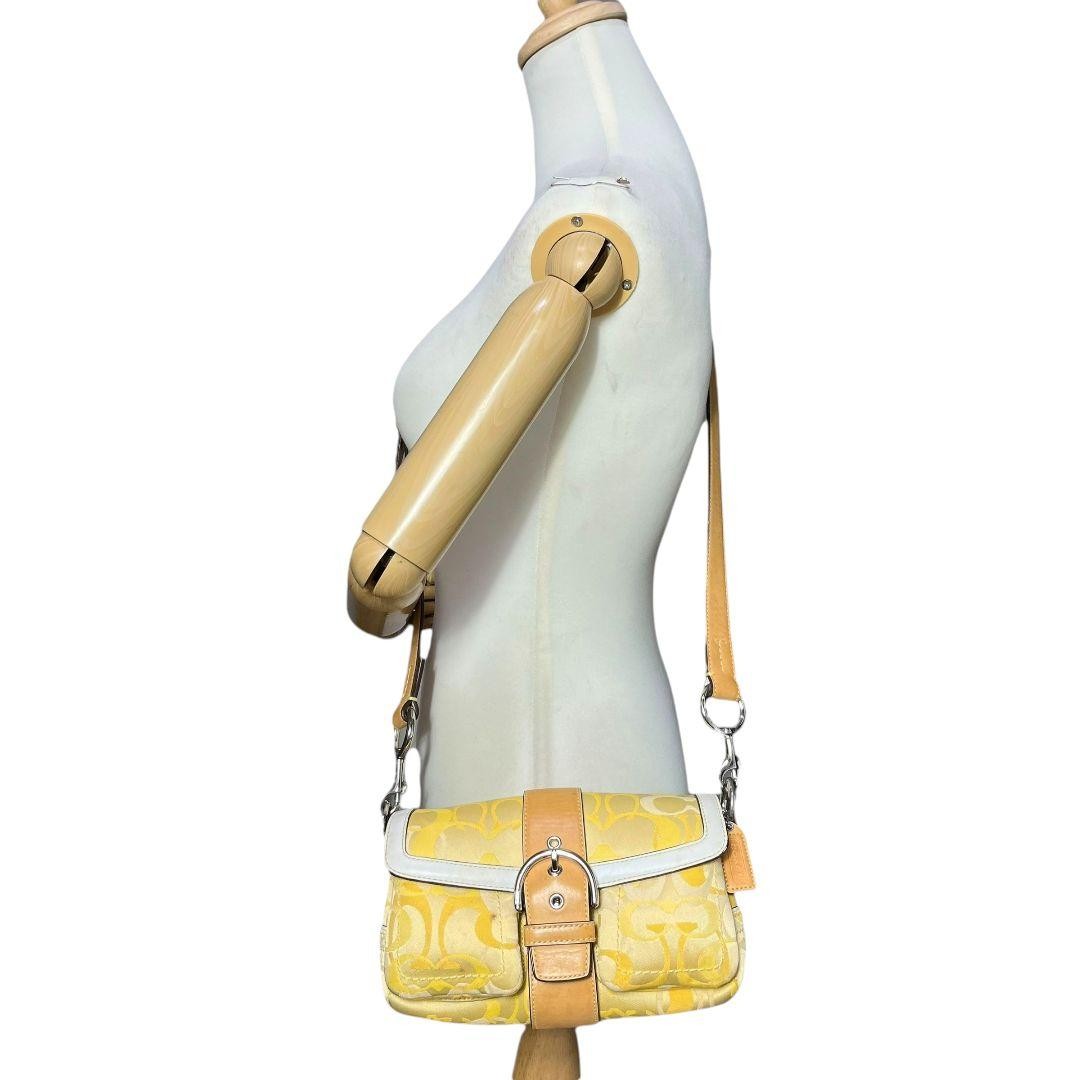 Coach Soho Shoulder Bag Canvas Yellow Rare Used item For Woman