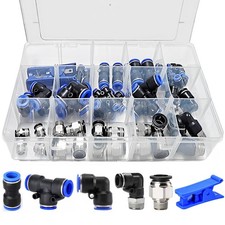 ATMLCOER 45PCS Air Hose Kit NPT Thread Push To Connect Fittings, Nylon Tubing...